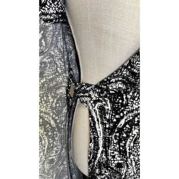 Ralph Lauren Full Wrap Easy Care Dress Abstract Print Business Black White 4 - Picture 9 of 11